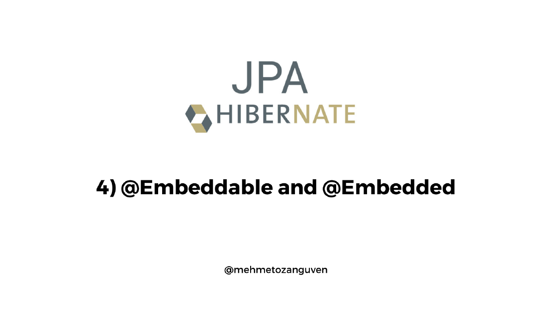 JPA Fundamentals & Hibernate - 4) @Embeddable and @Embedded