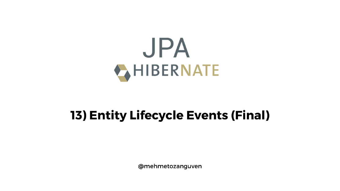 JPA Fundamentals & Hibernate - 13) Entity Lifecycle Events (Final)